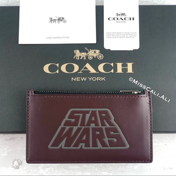 NWT COACH x Star Wars Leather Zip Card Case w/ Motif - Picture 1 of 11